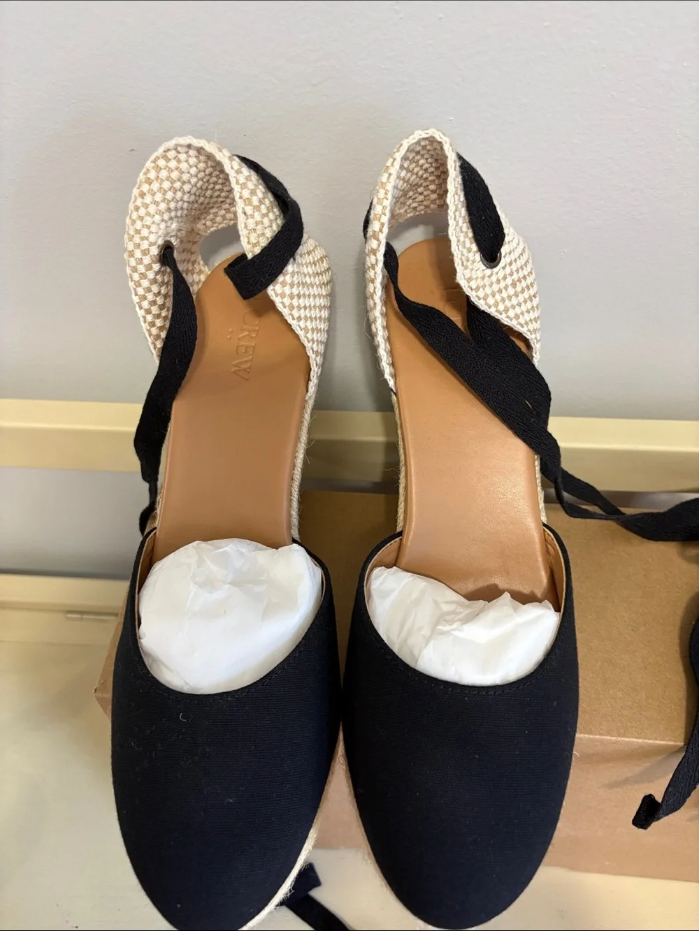 J. Crew Factory Espadrille Wedges with Ankle Ties